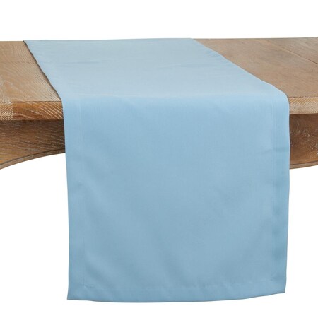 Saro 16 x 90 in. Casual Design Everyday Oblong Table Runner, Aqua 321.A1690B